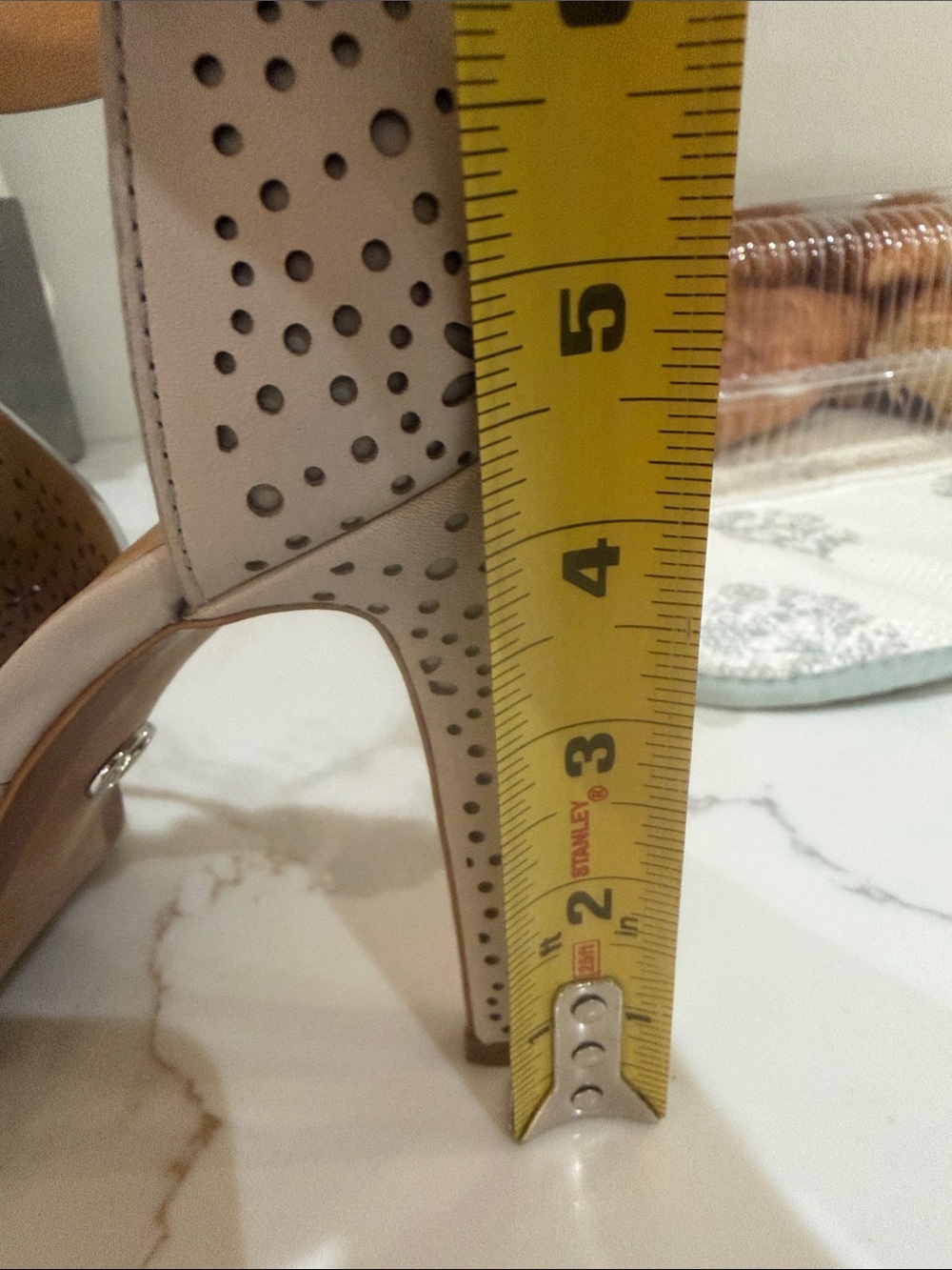 MICHAEL Michael Kors Light Gray Perforated Peep-Toe Ankle Strap Heels - Picture 7 of 7